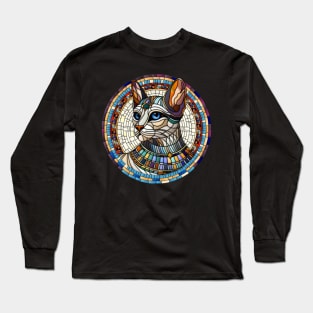 Egyptian Cat -Mosaic Art Long Sleeve T-Shirt